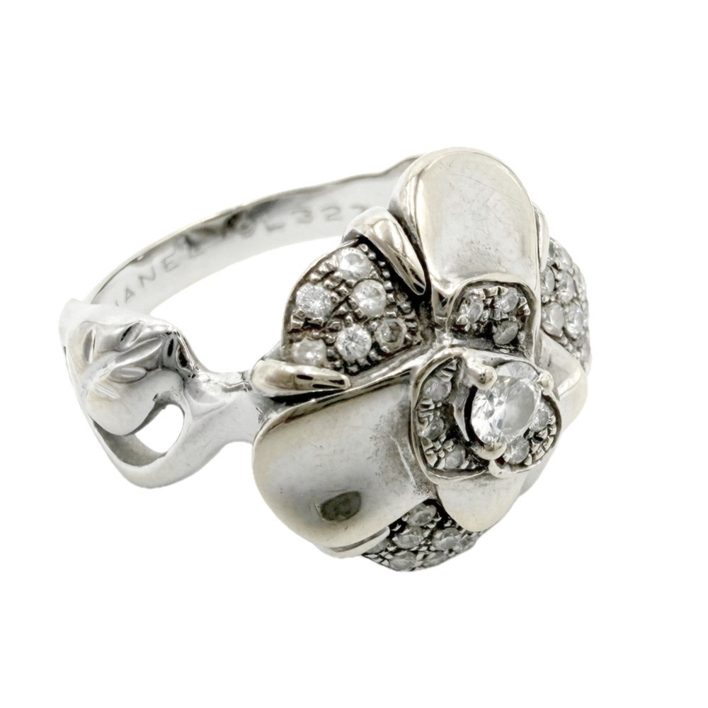 CHANEL 18k Silver Diamond Ring